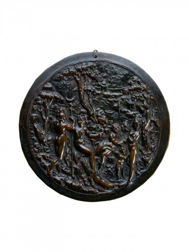 Le Jugement de Pâris, médaillon en bronze par Hans Jamnitzer