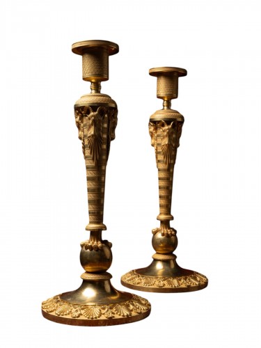 Tall Candlesticks with ram-heads, Russian Empire period