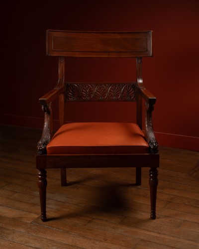 Seating  - Carved Mahogany Armchair after Georges Jacob