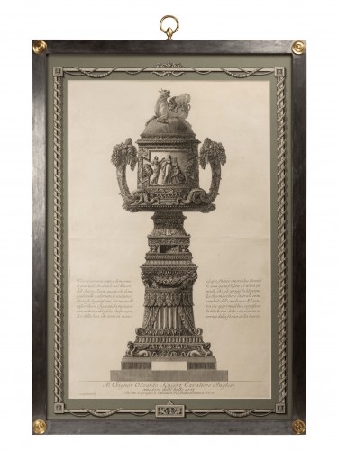 Series of vases engraved by Giovanni Battista Piranesi, with brushed steel  - 