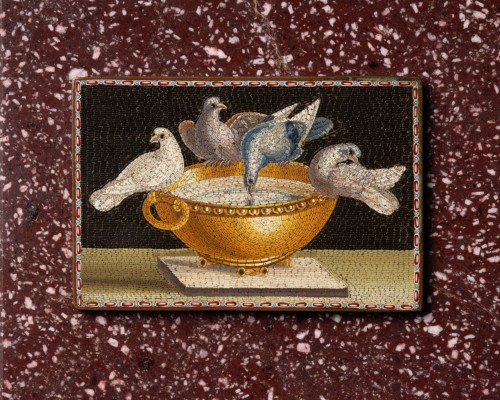 Micromosaic Of Pliny&#039;s Doves, Circle Of Giacomo Raffaelli