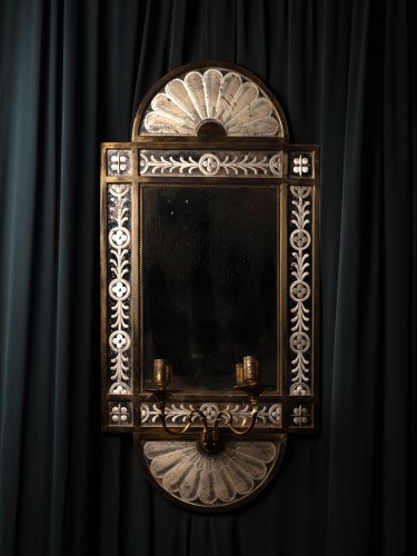 Pair of two-light engraved mirrors - 