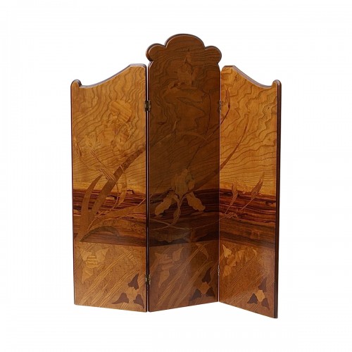 Miniature Marquetry Screen by Emile Gallé