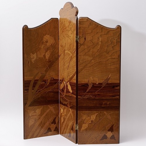 Furniture  - Miniature Marquetry Screen by Emile Gallé