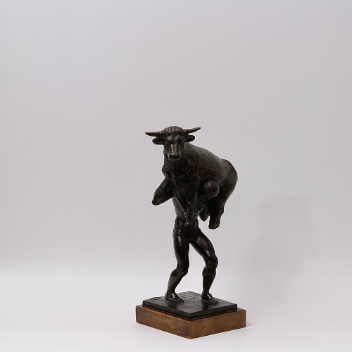 Milon carrying a Bull by André Lurçat - Sculpture Style Art Déco