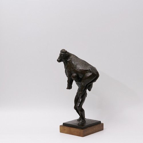 Sculpture Sculpture en Bronze - Milon portant un taureau de André Lurçat, vers 1920