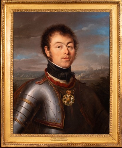 Portrait of Arbaud de Jouches in armor, France, Charles X period