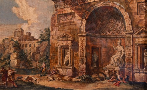 Ruine romaines par Marco Miglianini , Rome 1771 - Tableaux et dessins Style Louis XVI