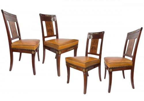 Suite of four Empire period chairs stamped Jean-Pierre Louis.