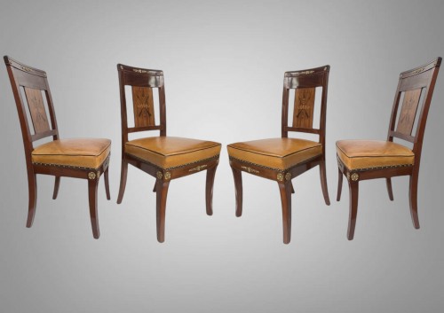 Suite of four Empire period chairs stamped Jean-Pierre Louis. - Seating Style Empire