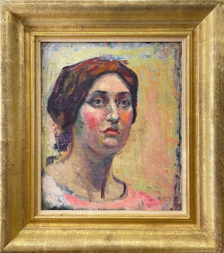 Luce Maximilien (1858-1941) - Portrait Of Ambroisine Luce 