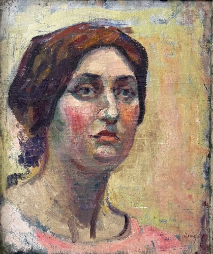 Luce Maximilien (1858-1941) - Portrait d'Ambroisine Luce - Tableaux et dessins Style Art nouveau