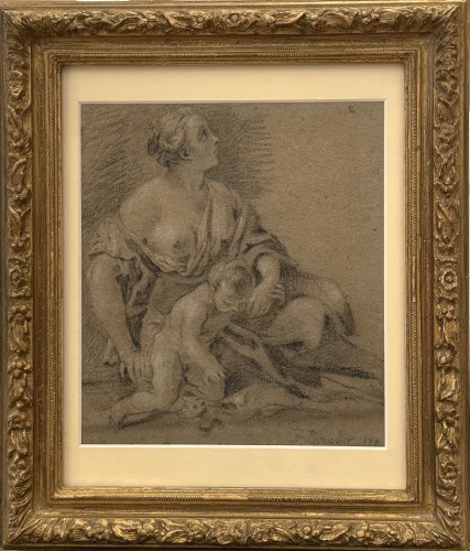 François Boucher (1703-1770) - La jeune mère attentionnée et son enfant