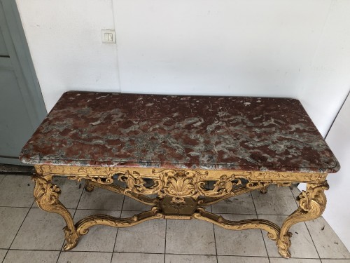 Large Four Legs Régence Console  - Furniture Style French Regence