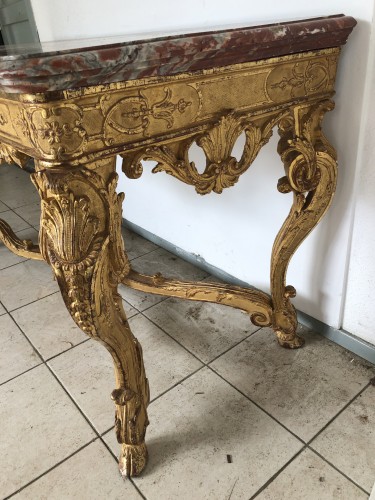 Mobilier Console - Grande console à quatre pieds d'époque Régence