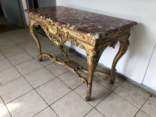 Middle gilt wood Console from Régence Period - Furniture Style French Regence