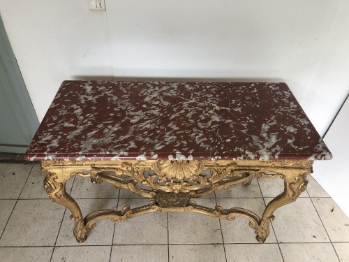 18th century - Middle gilt wood Console from Régence Period