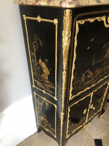 Antiquités - Louis XV Period Chinese Lacquer Secretary Stamped Dubois