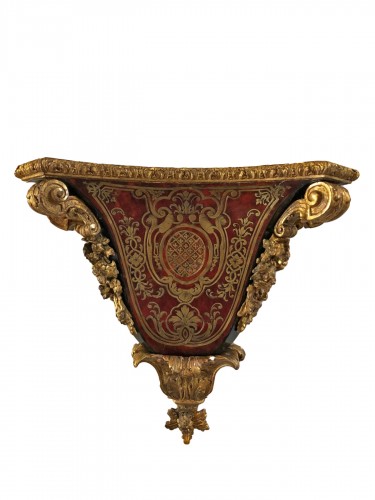 Wall Console In Boulle Marquetry And Golden Wood, Louis XIV Period