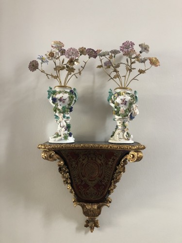 Antiquités - Wall Console In Boulle Marquetry And Golden Wood, Louis XIV Period