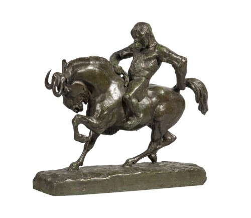 Monkey riding on a Wildebeest - Antoine-Louis BARYE (1795-1875)