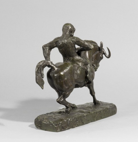 19th century - Monkey riding on a Wildebeest - Antoine-Louis BARYE (1795-1875)