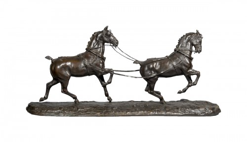 MALISSARD Georges ( 1877-1942), Tandem, Hackney horses 1910