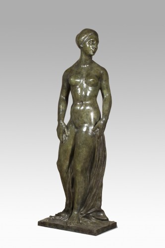 HETZEL René (1902-1972),Naked woman standing with her head turned to the left - Sculpture Style 50