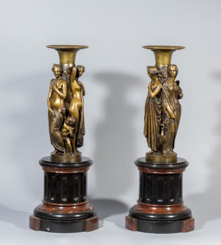 PRADIER James (1790-1852) Pair of cups  - Decorative Objects Style Napoléon III