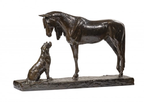 FIOT Maximilien (1886-1953) - The horse and the dog
