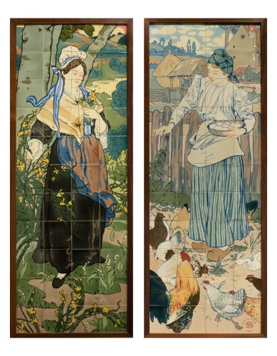 Ceramic panels - Eugène-Martial Simas, Sarreguemines Art Nouveau