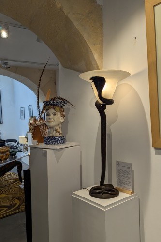 XXe siècle - Edgar Brandt, Lampe cobra