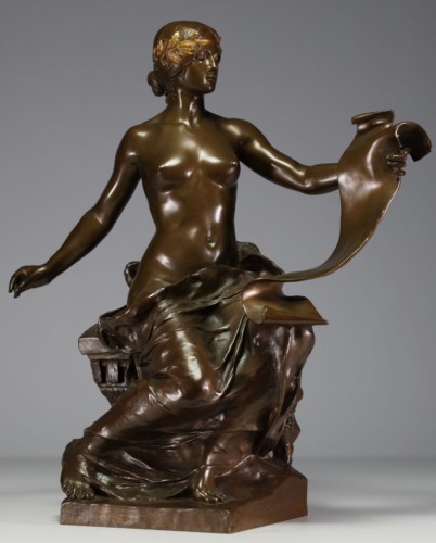 Georges Bareau (1866-1931), Allégorie de l'Histoire - Sculpture Style Art nouveau