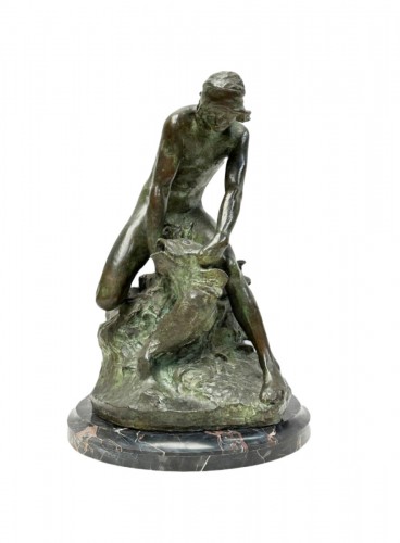 Raoul Larche, Bronze Le Pêcheur, Art Nouveau