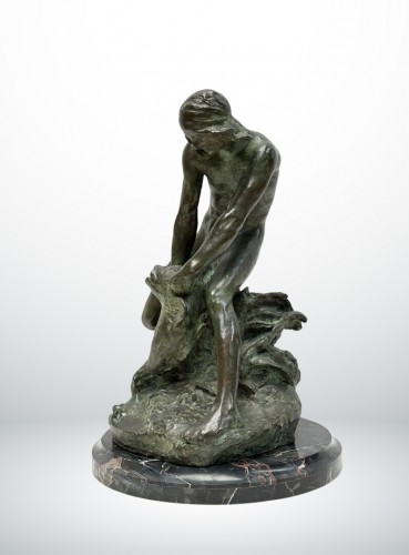 Raoul Larche, Bronze Le Pêcheur, Art Nouveau - Sculpture Style Art nouveau