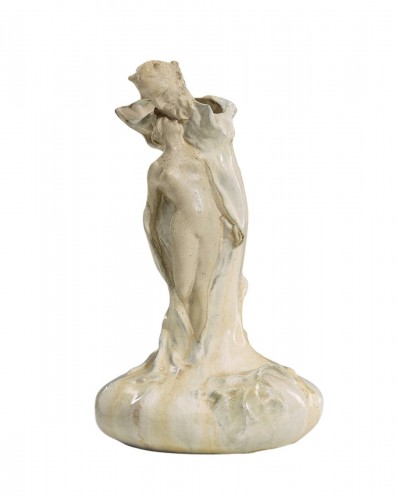 Vase  Faune & Nymphe - Alfred Finot, céramique Art nouveau