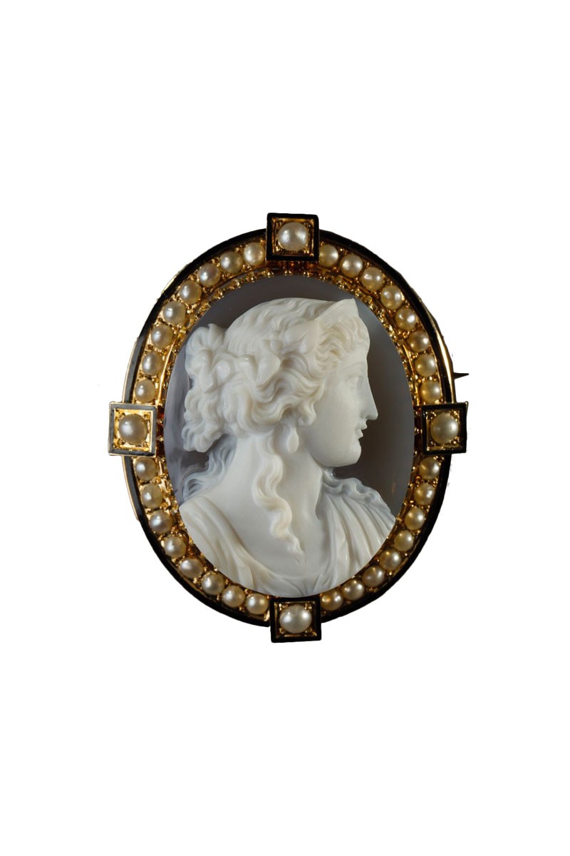 cameo brooch woman pearl frame wholesale - accesoiresengros.com