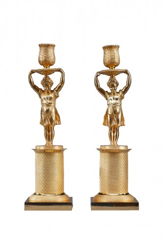 Pair of Restauration Candlesticks