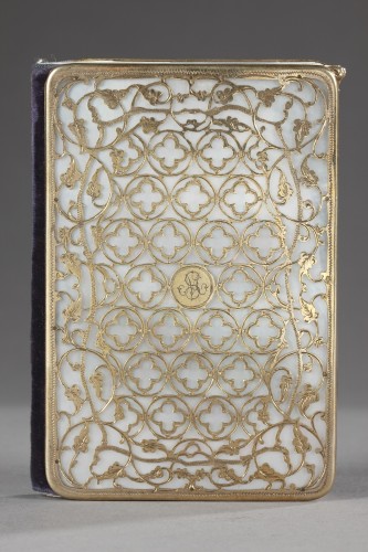 19th century Dance card in mother-of-pearl and silver-gilt by Tahan - 