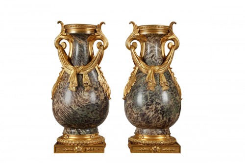 19th century pair of Russia jasper vases 