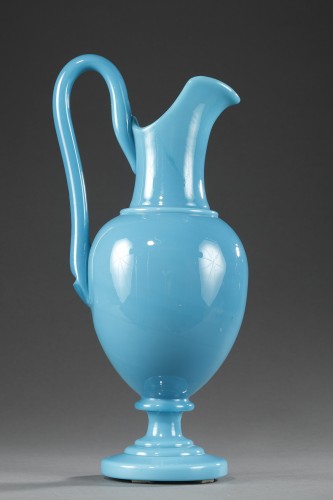 Glass & Crystal  - Charles X blue opal crystal ewer