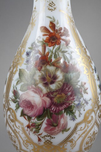 Louis-Philippe enamel opal crystal vase - Glass & Crystal Style Louis-Philippe