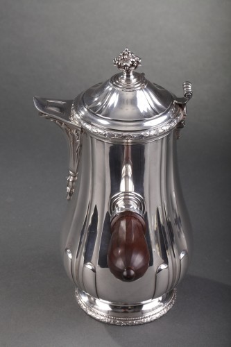 19th century - French Silver Hot Chocolate Pot or coffee pot by Jean-Emile Puiforcat (1897-1945)