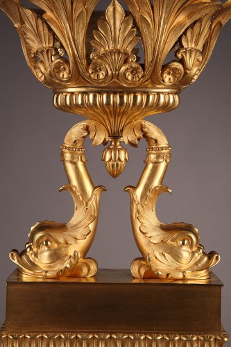 Objet de décoration Cassolettes, coupe et vase - Paire de coupes aux dauphins d'époque Restauration