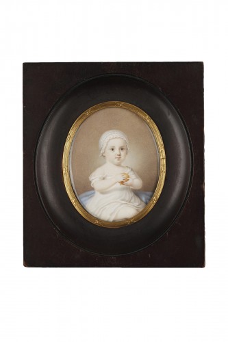 Early 19th Miniature in ivory.  Davida Angélique Marguerite Schickler