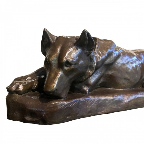 XXe siècle - Dogue Couché - Georges-Lucien GUYOT (1885-1973)