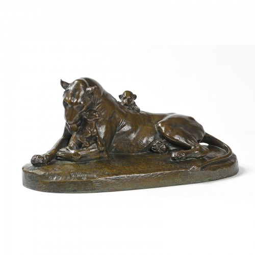 Victor Peter (1840-1918) - Lionne et ses Lionceaux