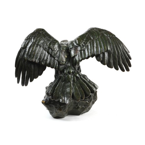 Sculpture Sculpture en Bronze - Antoine-Louis BARYE (1795-1875) - Aigle sur un rocher