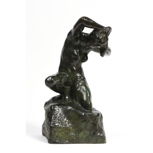 Alfredo Pina (1883-1966) - Baigneuse s'attachant les cheveux - Sculpture Style 