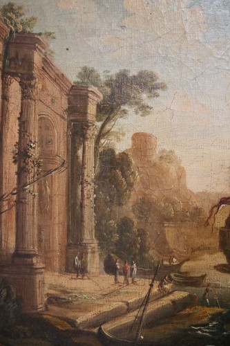 View of an antique port - Paintings & Drawings Style 